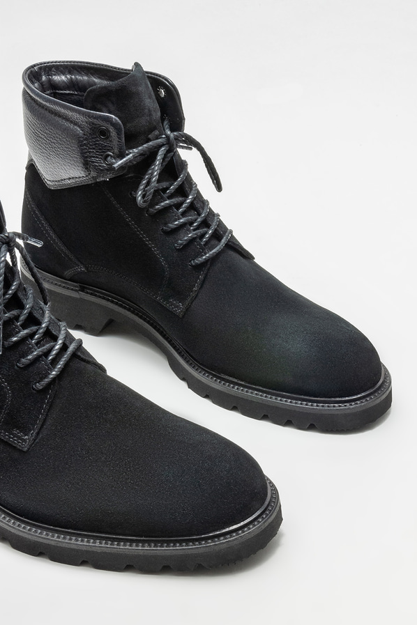 Siyah deri erkek günlük bot, günlük kullanım için - Elle Shoes