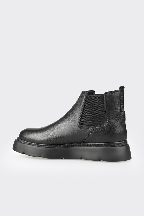 Siyah deri erkek günlük bot, günlük kullanım için - Elle Shoes