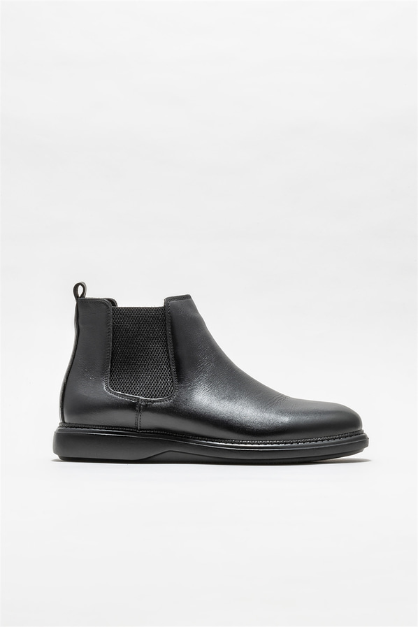 Siyah deri erkek günlük bot, günlük kullanım için - Elle Shoes