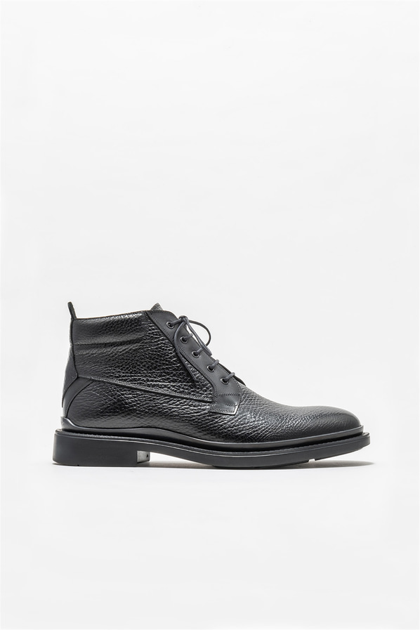 Siyah deri erkek günlük bot, günlük kullanım için - Elle Shoes