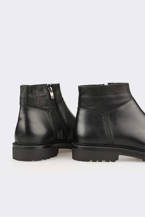 Siyah Deri Erkek Günlük Bot