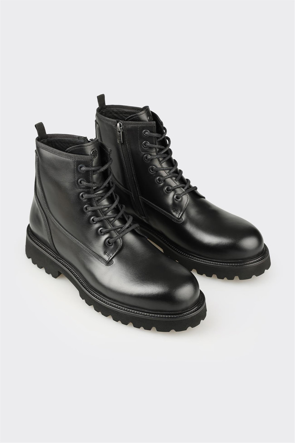 Siyah Deri Erkek Günlük Bot