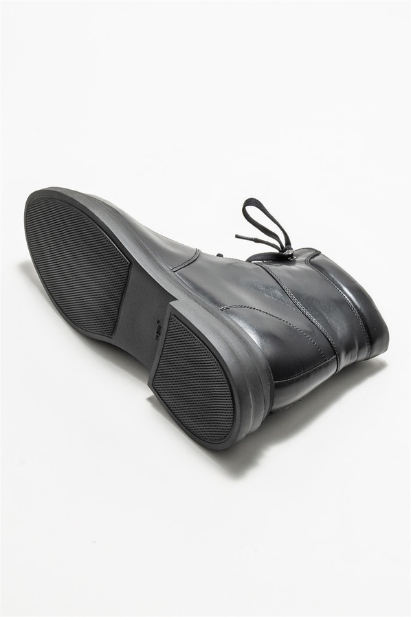 Siyah deri erkek günlük bot, günlük kullanım için - Elle Shoes