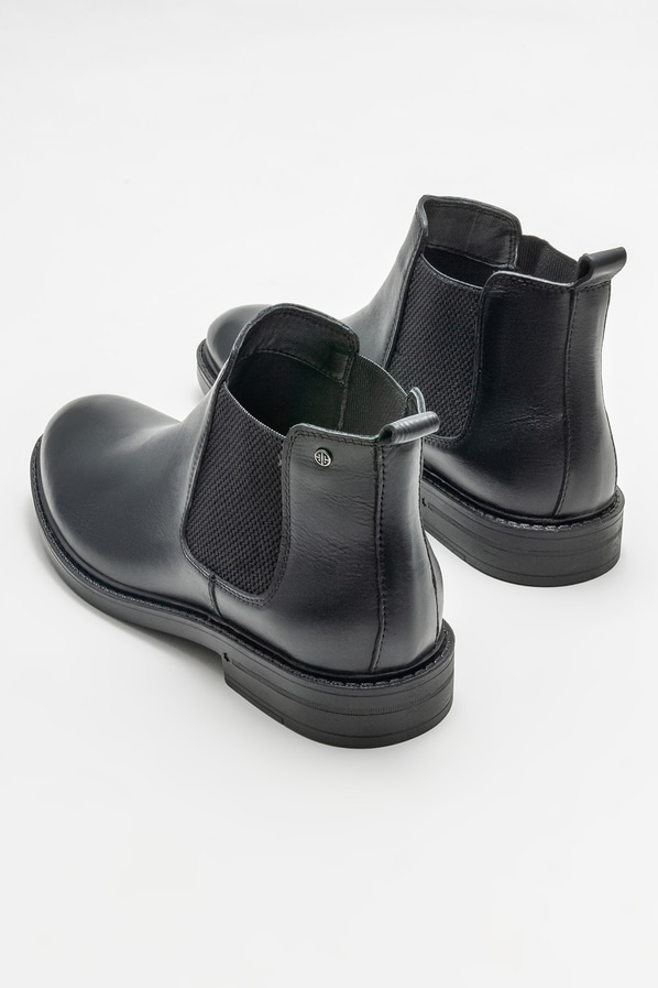 Siyah deri erkek günlük bot, günlük kullanım için - Elle Shoes