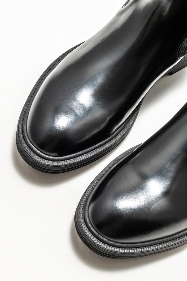 Siyah deri erkek günlük bot, günlük kullanım için - Elle Shoes