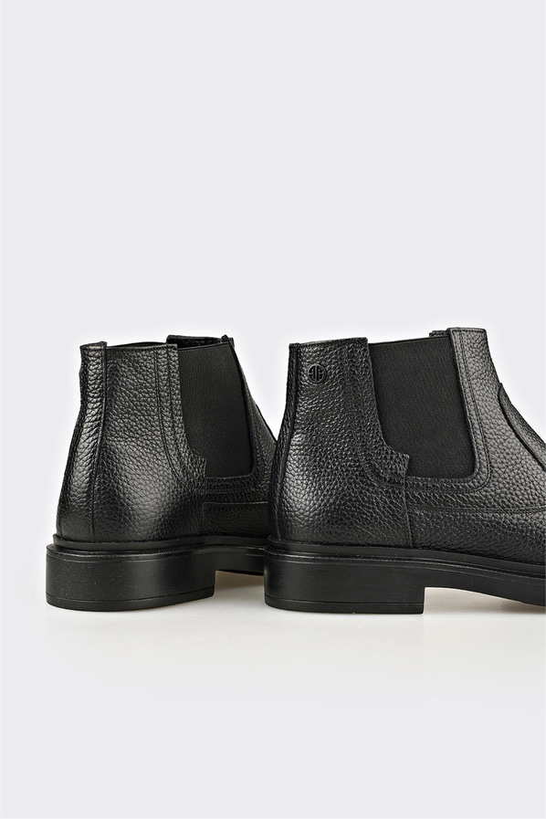 Siyah Deri Erkek Günlük Bot