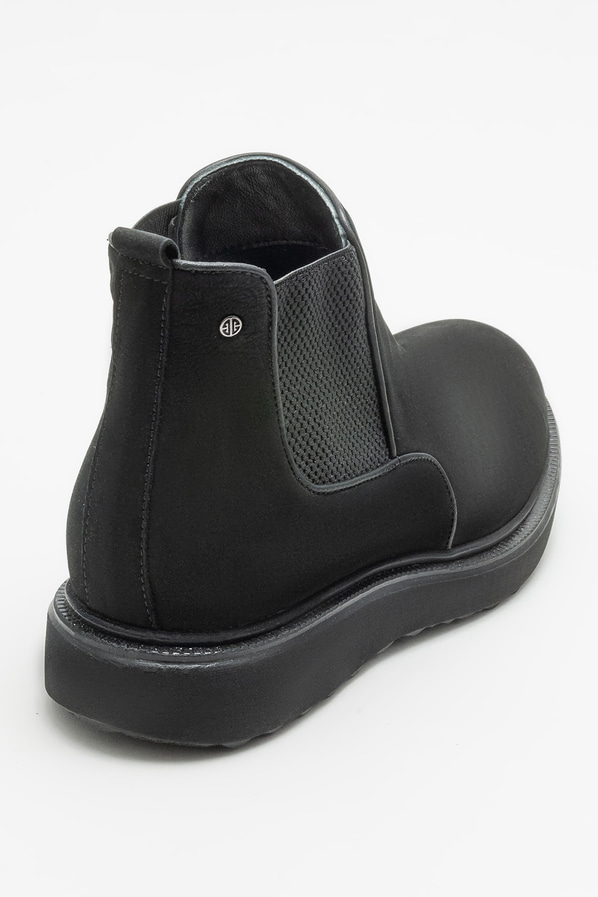 Siyah deri erkek günlük bot, günlük kullanım için - Elle Shoes