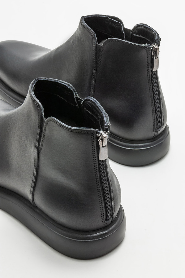 Siyah deri erkek günlük bot, günlük kullanım için - Elle Shoes