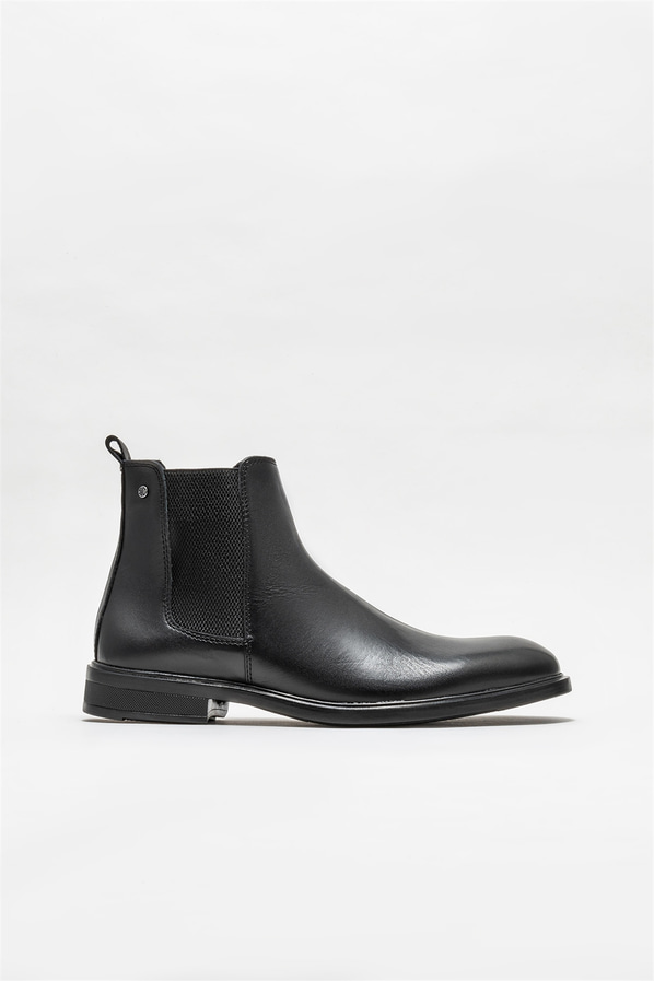 Siyah deri erkek günlük bot, günlük kullanım için - Elle Shoes