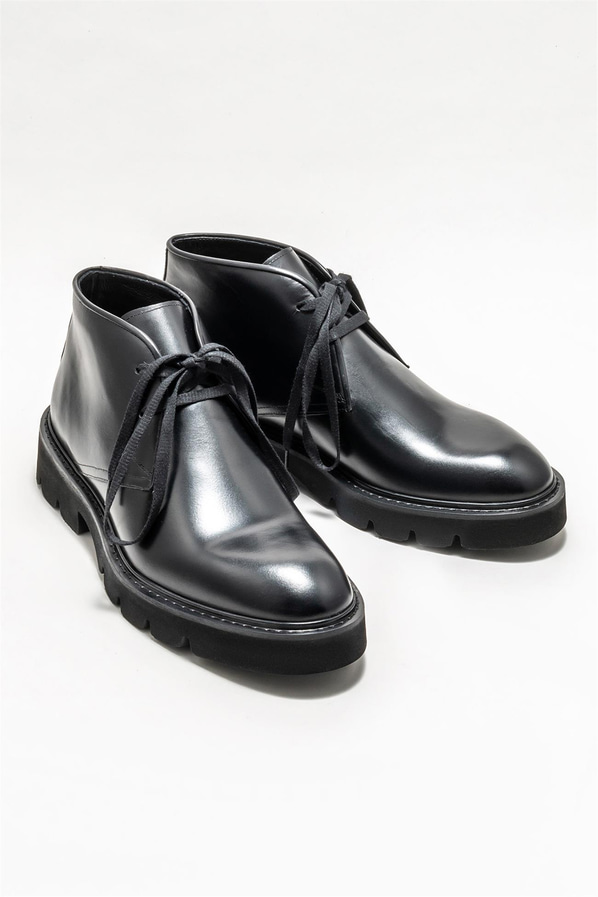 Siyah deri erkek günlük bot, günlük kullanım için - Elle Shoes