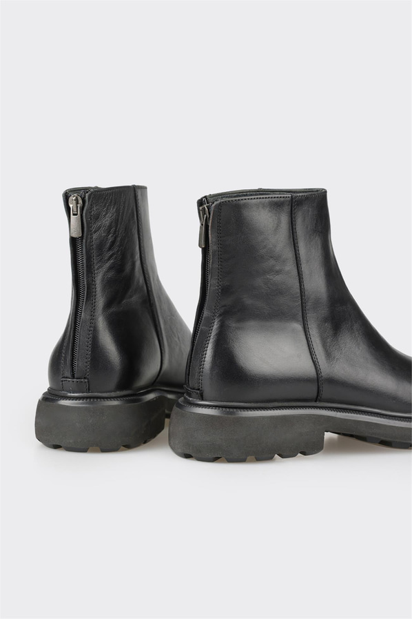 Siyah deri erkek günlük bot, günlük kullanım için - Elle Shoes