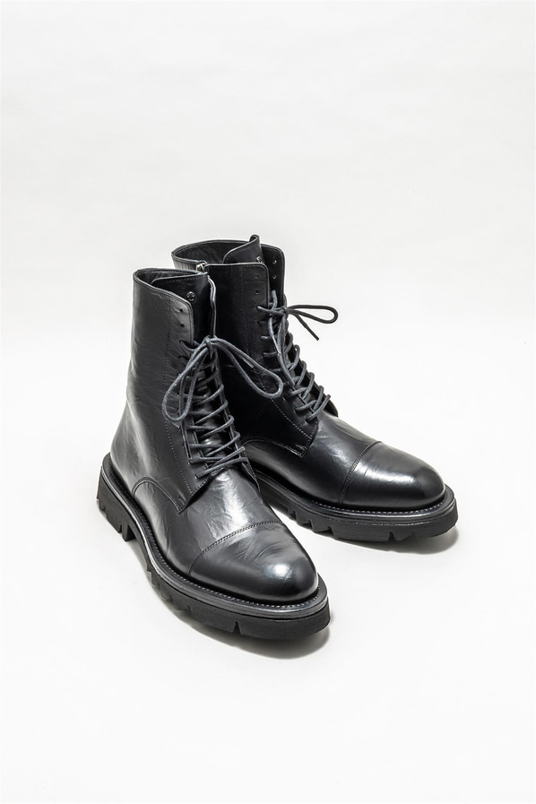 Siyah deri erkek günlük bot, günlük kullanım için - Elle Shoes