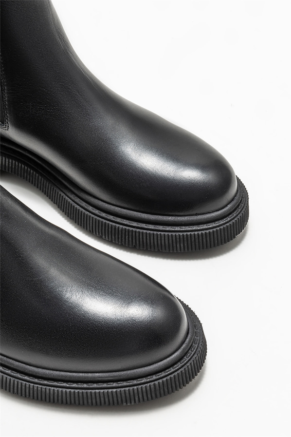 Siyah deri erkek günlük bot, günlük kullanım için - Elle Shoes