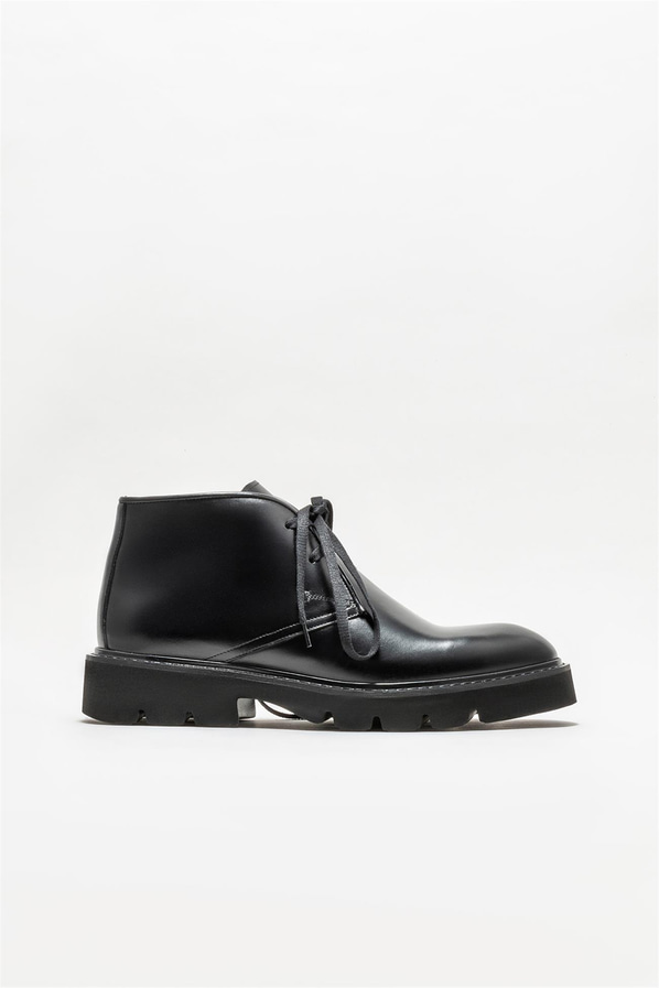 Siyah deri erkek günlük bot, günlük kullanım için - Elle Shoes