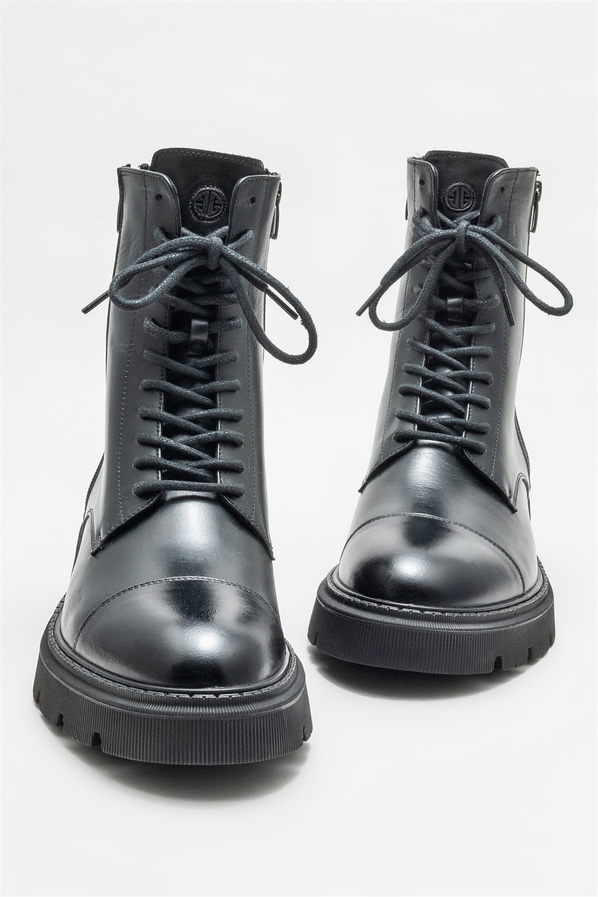 Siyah deri erkek günlük bot, günlük kullanım için - Elle Shoes