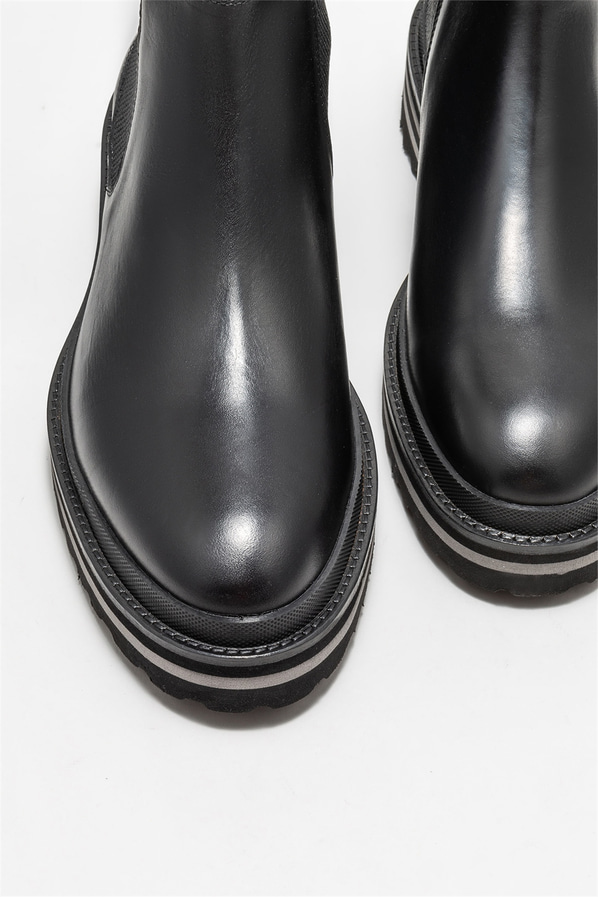 Siyah deri erkek günlük bot, günlük kullanım için - Elle Shoes