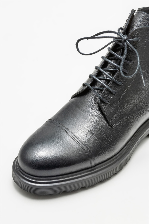 Siyah deri erkek günlük bot, günlük kullanım için - Elle Shoes