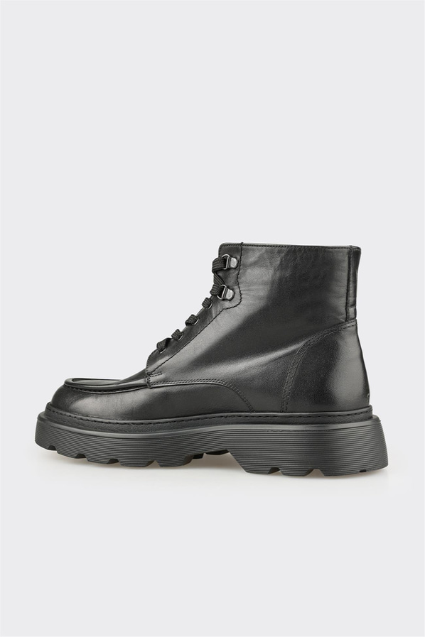 Siyah Deri Erkek Günlük Bot