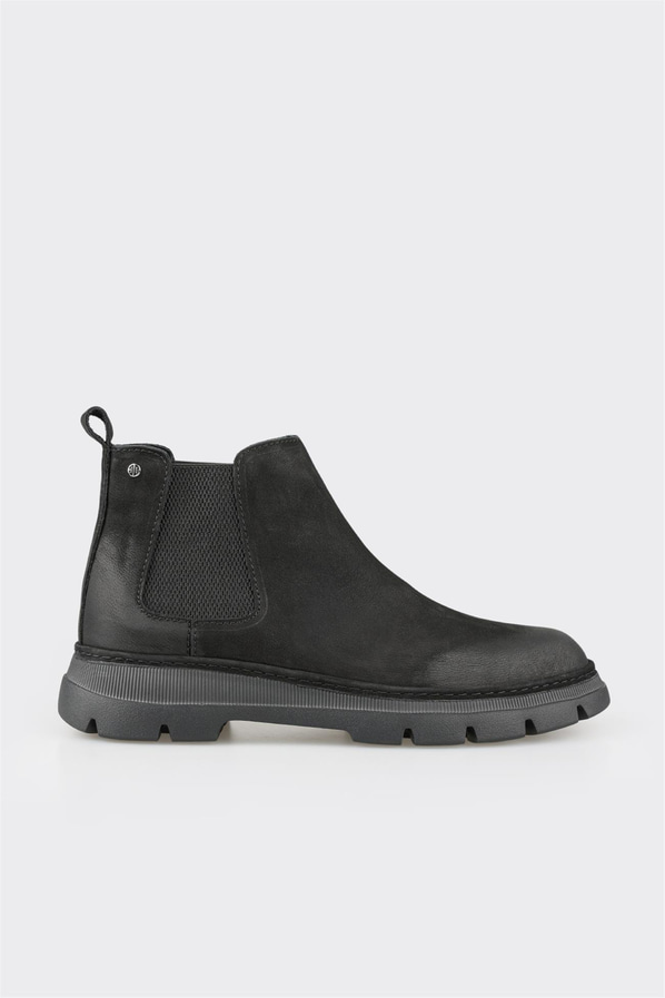 Siyah deri erkek günlük bot, günlük kullanım için - Elle Shoes