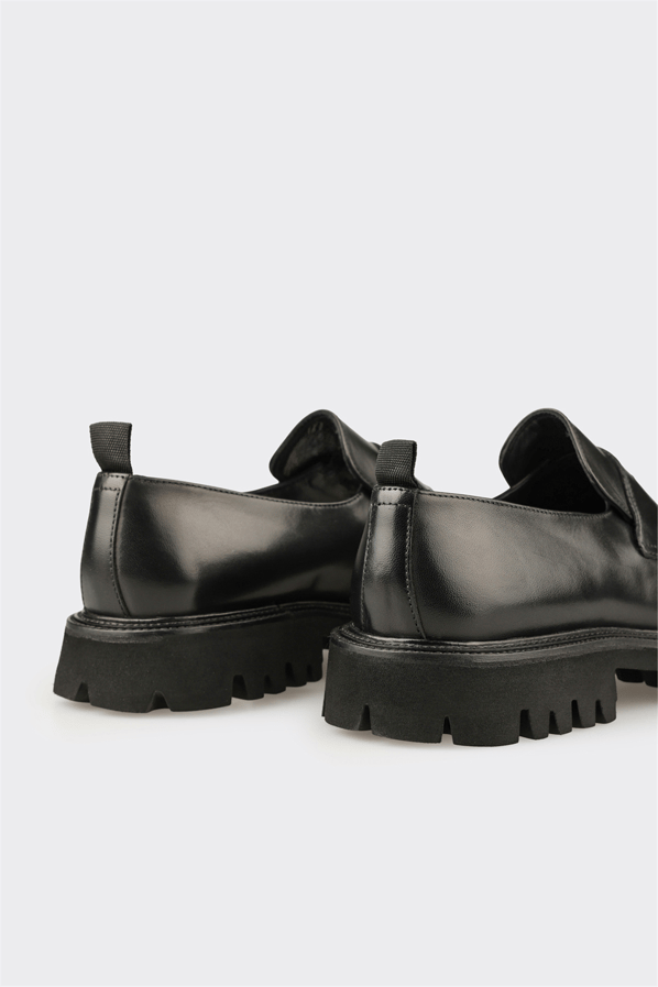 Siyah Deri Erkek Günlük Loafer