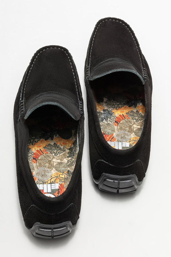 Siyah deri erkek loafer, günlük kullanım için - Elle Shoes