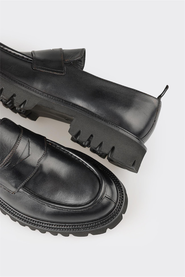 Siyah Deri Erkek Günlük Loafer