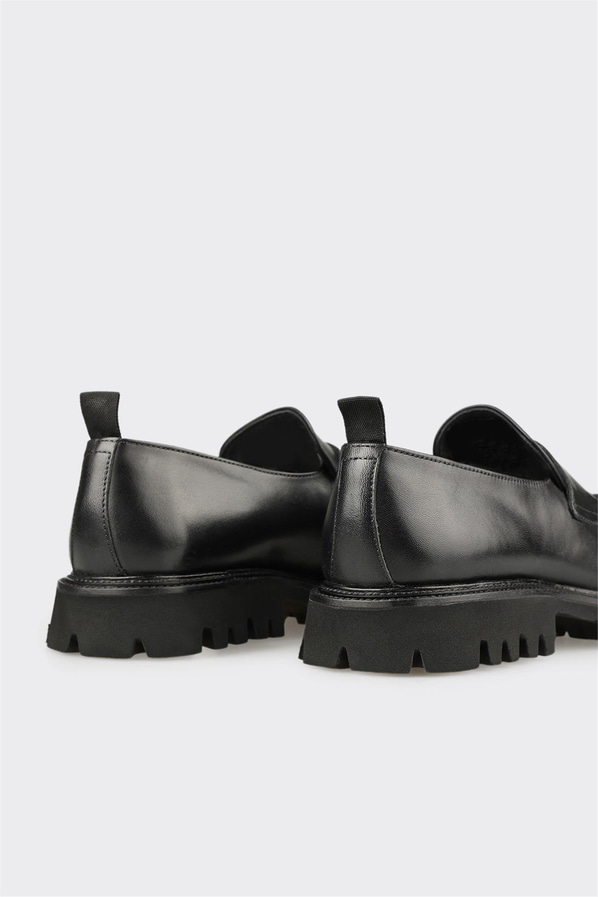 Siyah Deri Erkek Günlük Loafer