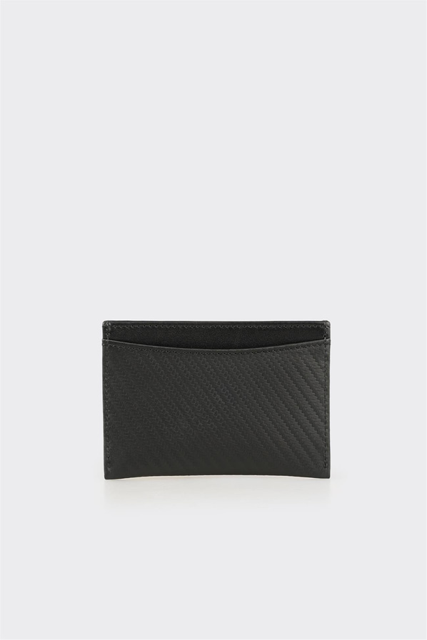 Siyah Deri Erkek Kartlık