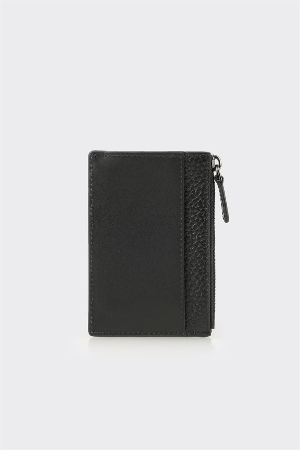 Siyah Deri Erkek Kartlık