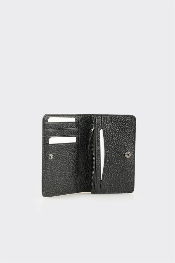 Siyah Deri Erkek Kartlık