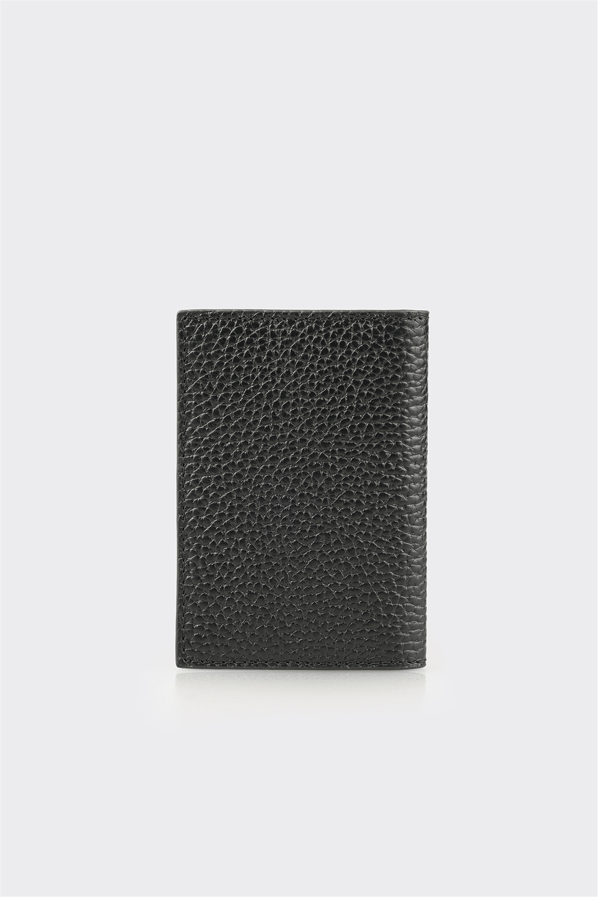 Siyah Deri Erkek Kartlık