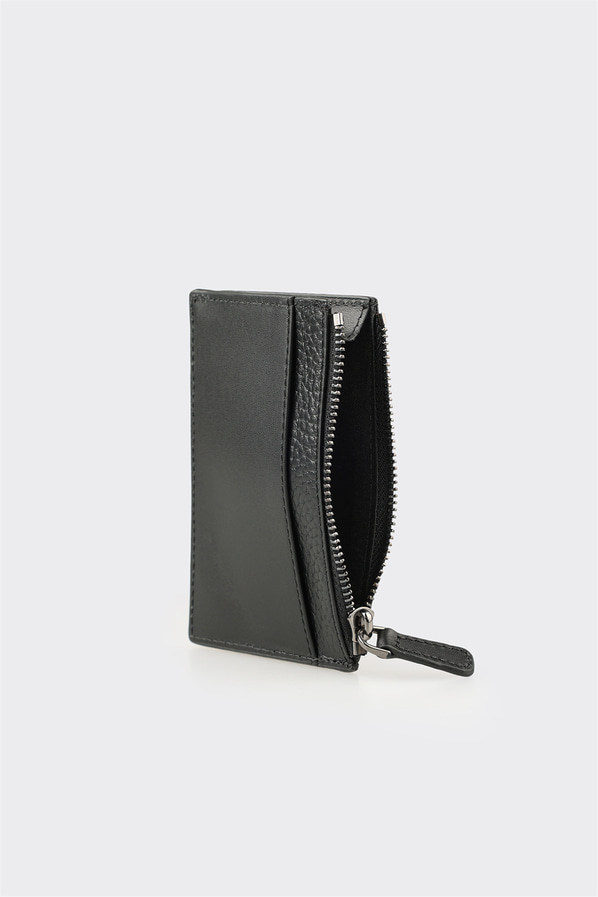 Siyah Deri Erkek Kartlık