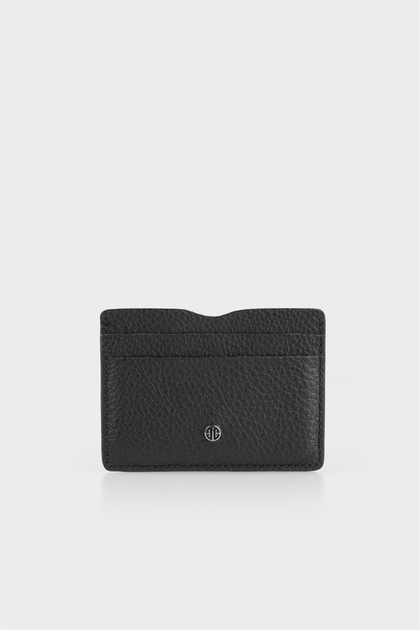 Siyah Deri Erkek Kartlık