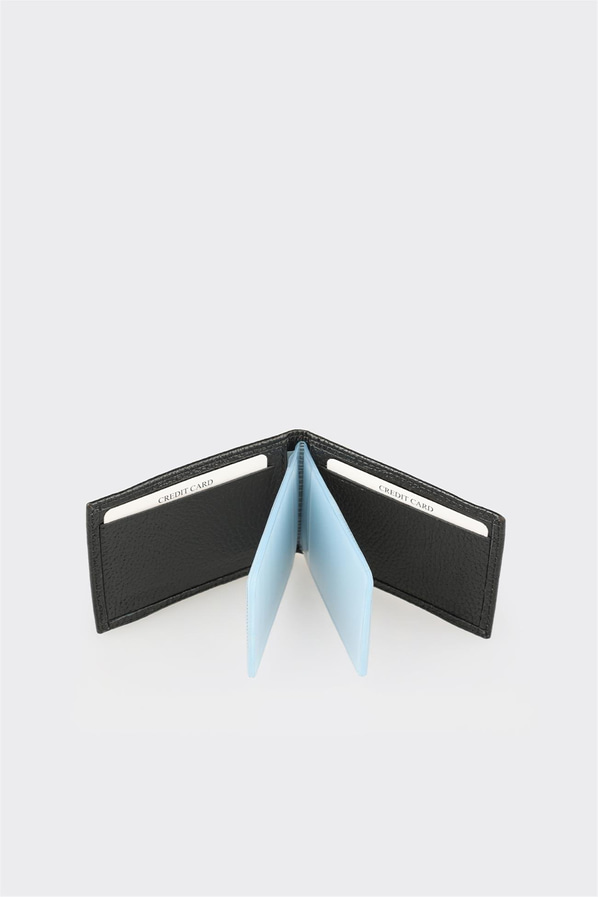 Siyah Deri Erkek Kartlık