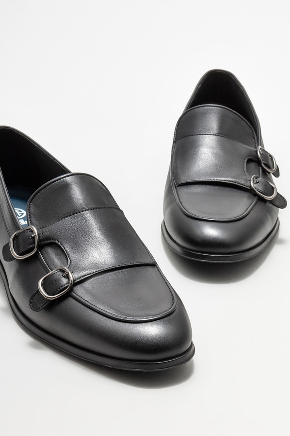 Siyah Deri Erkek Klasik  Loafer