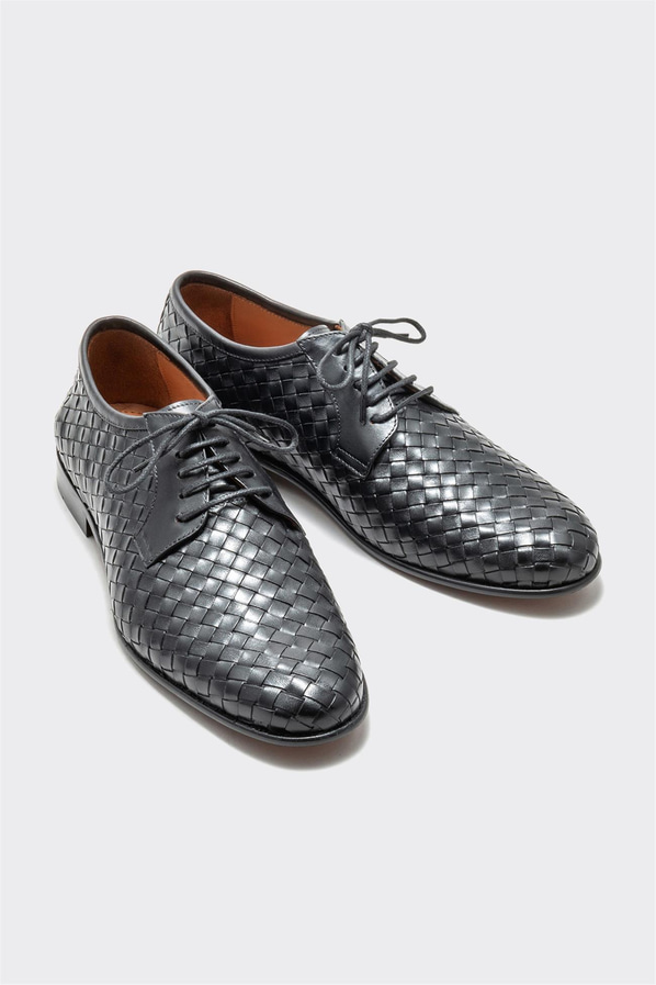 Siyah deri erkek klasik ayakkabı - Elle Shoes