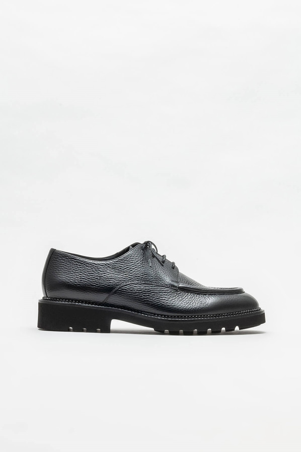 Siyah deri erkek klasik ayakkabı - Elle Shoes