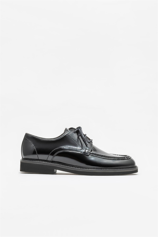 Siyah deri erkek klasik ayakkabı - Elle Shoes