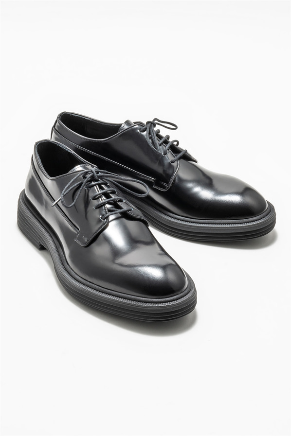 Siyah deri erkek klasik ayakkabı - Elle Shoes