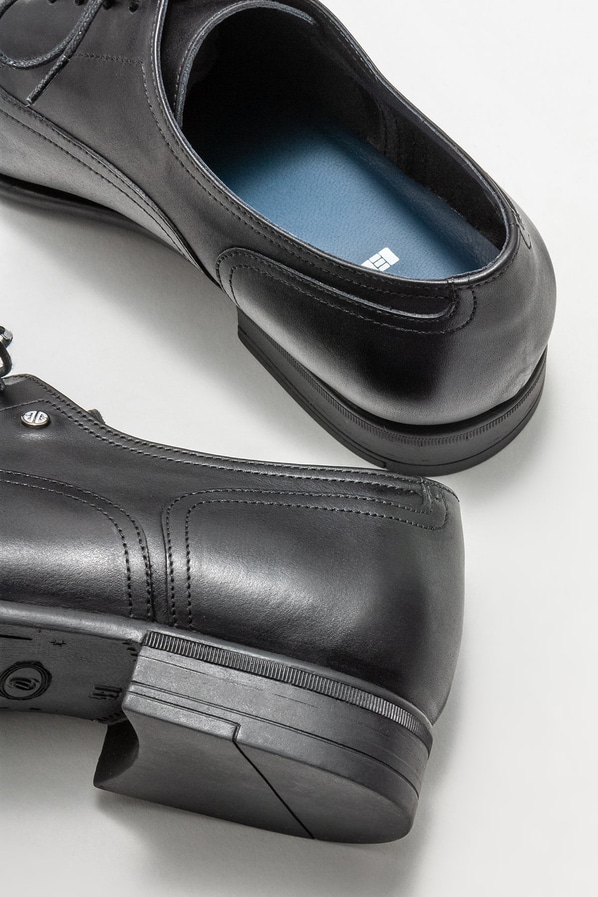 Siyah deri erkek klasik ayakkabı - Elle Shoes