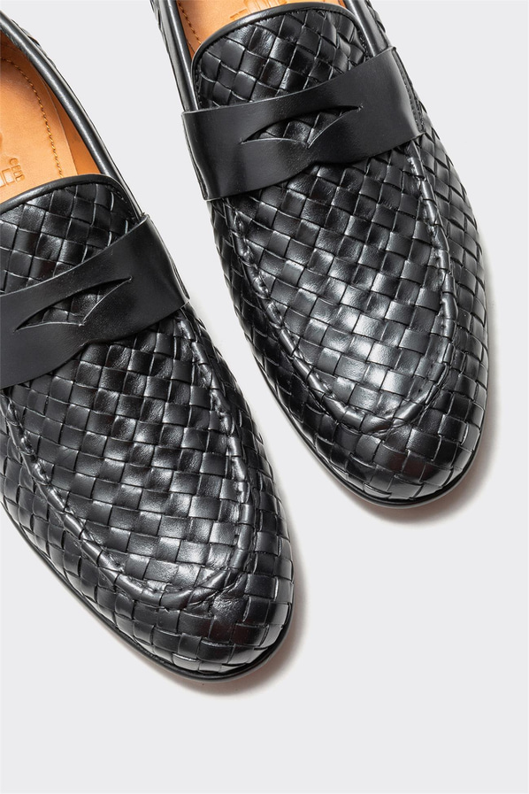 Siyah deri erkek klasik ayakkabı - Elle Shoes