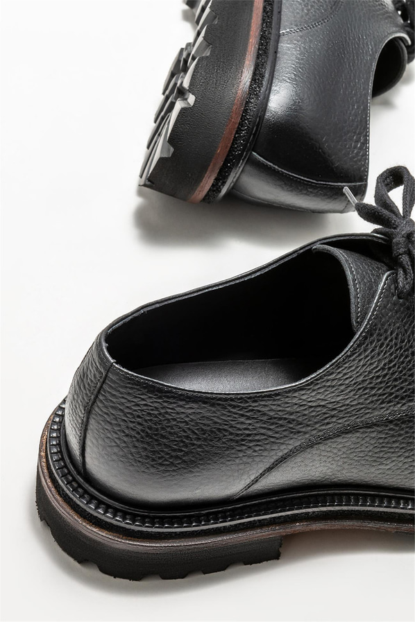 Siyah deri erkek klasik ayakkabı - Elle Shoes