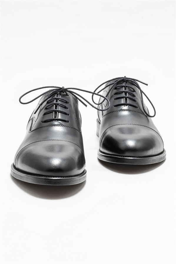 Siyah deri erkek klasik ayakkabı - Elle Shoes