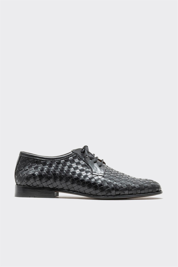 Siyah deri erkek klasik ayakkabı - Elle Shoes