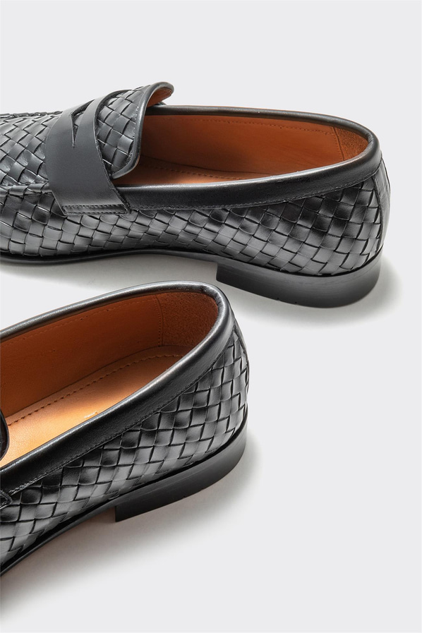 Siyah deri erkek klasik ayakkabı - Elle Shoes