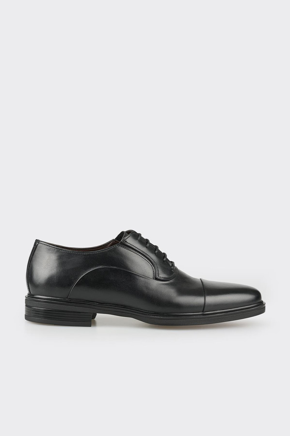 Siyah deri erkek klasik ayakkabı - Elle Shoes
