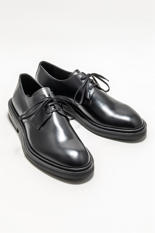 Siyah deri erkek klasik ayakkabı - Elle Shoes