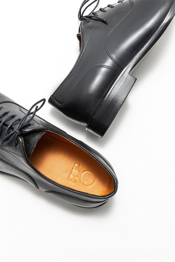 Siyah deri erkek klasik ayakkabı - Elle Shoes