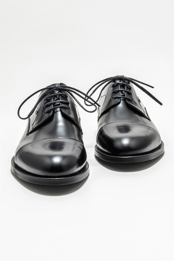Siyah deri erkek klasik ayakkabı - Elle Shoes