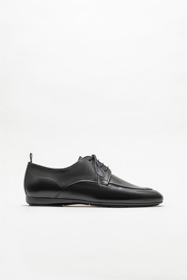 Siyah deri erkek klasik ayakkabı - Elle Shoes